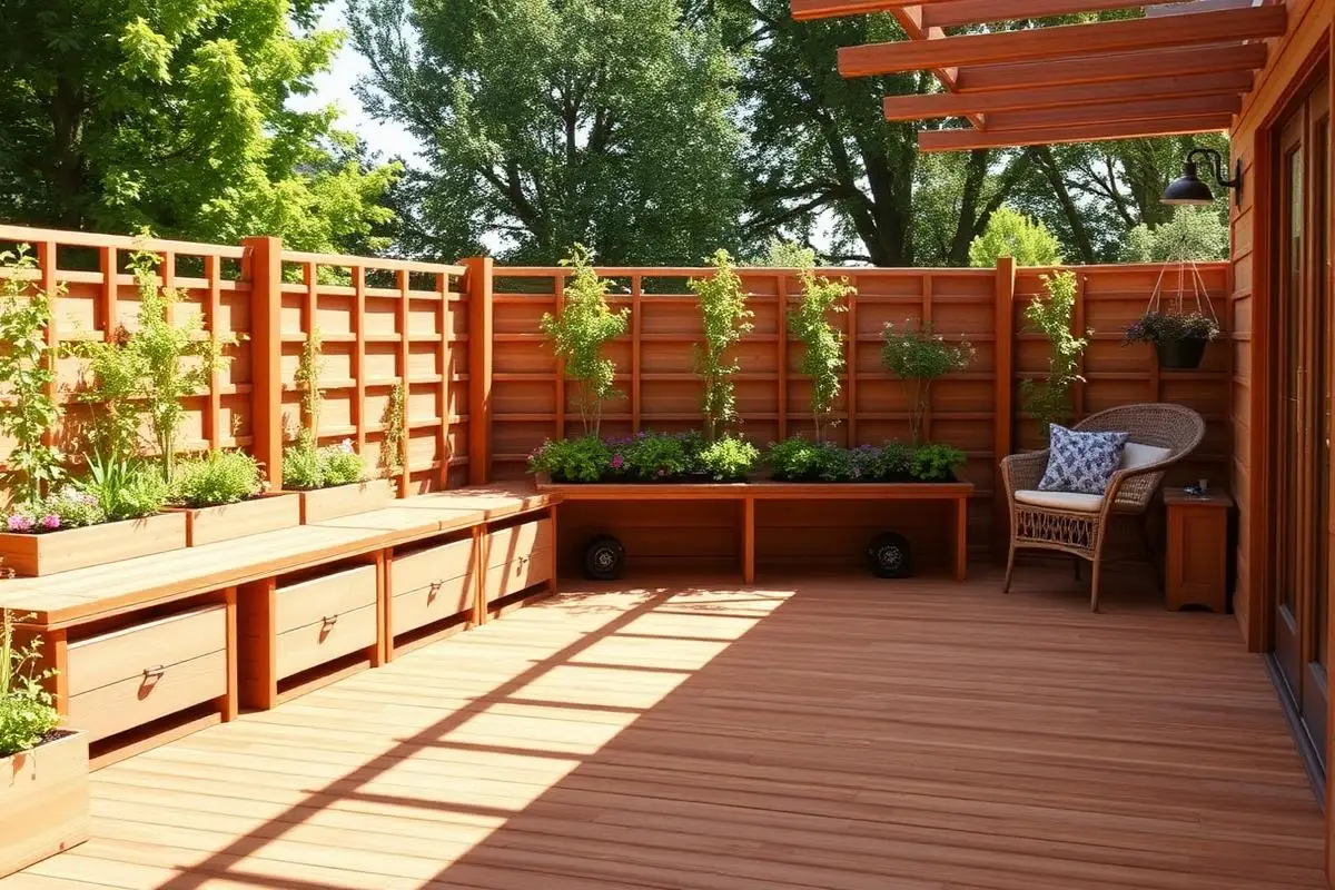 Terrasse bois avec aménagements