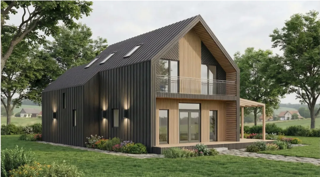 Maison ossature bois sur mesure réalisée par La Planète Bois près de Soissons