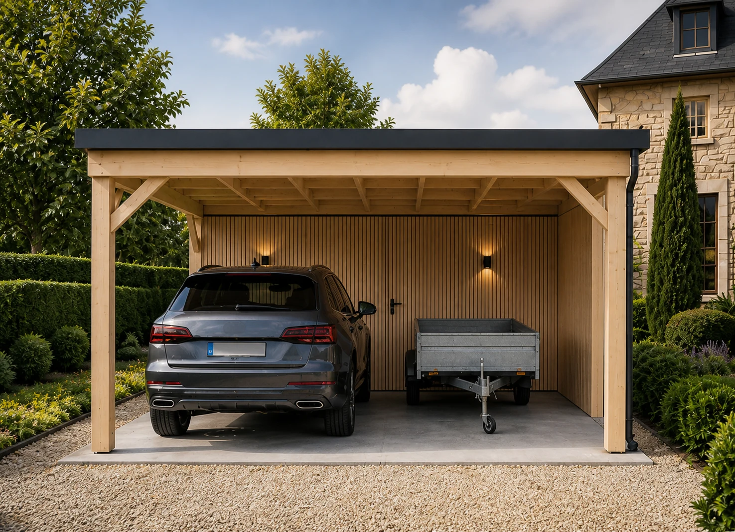 Carport avec espace de rangement