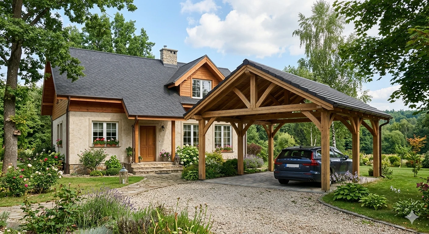Carport à double pente