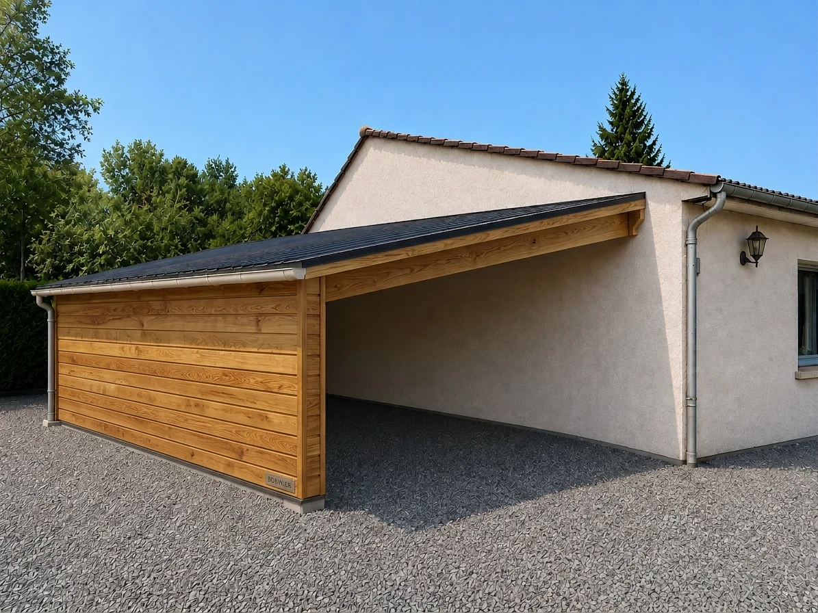Carport fermé en bois